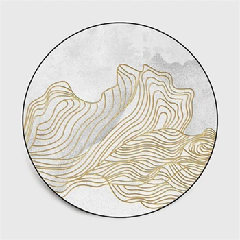 Korea Ring Vaipa Abstraktse Kuldsed Triibud elutoas Diivan Valge Vaip Lapsed Magamistuba Mäng Kardina Dekoratsioon Non-slip Põranda Matt