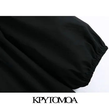 KPYTOMOA Naiste 2020 Stiilne Mood Nupp-up Ruffled Mini Kleit Vintage Revääri ja Krae Puhvis Varrukad Naiste Kleidid Vestidos Mujer