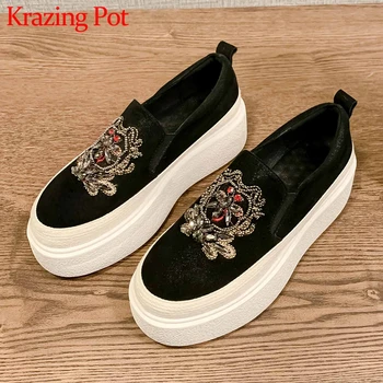 Krazing pot imeilus tikitud tõsta kohta vabaaja mokassiinkingad kingad ring varba paksu põhjaga fashion streetwear vulkaniseeritud kingad L99