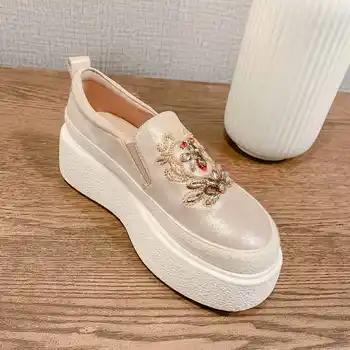 Krazing pot imeilus tikitud tõsta kohta vabaaja mokassiinkingad kingad ring varba paksu põhjaga fashion streetwear vulkaniseeritud kingad L99