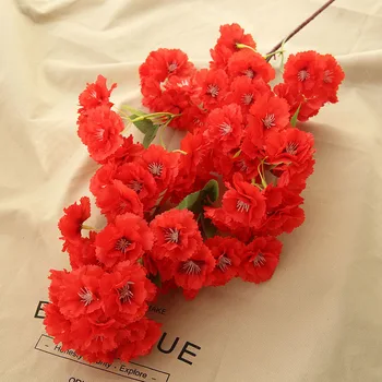 Kunstlik lill, Roos, cherry blossom võltsitud lill pulm kodu kaunistamiseks Fotograafia teenetemärgi