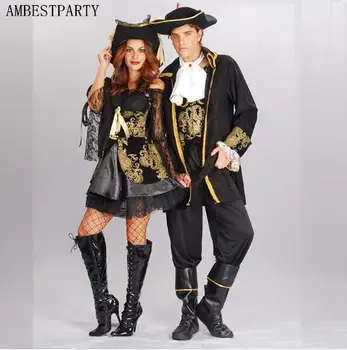 Kuum 2017 Kariibi mere Piraatide Kostüümides Täiskasvanud Piraat Cosplay Halloween Partei Kleit Piraadid tulemuslikkuse Kostüüm Armastavad riided