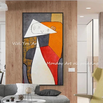 Käsitsi Maalitud Picasso Unistanud Naine Abstraktse Kunsti Lõuend Maali Kunst Seina Pildid Elutuba Home Decor Plakatid Stiilis