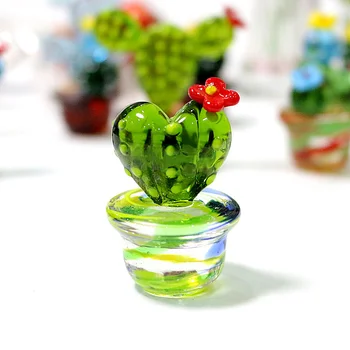 Käsitsi Valmistatud Murano Klaasist Cactus Kujukeste Kaunistused Desktop Käsitöö Ehted Loominguline, Värvikas Armas Miniatuurne Taim Home Decor