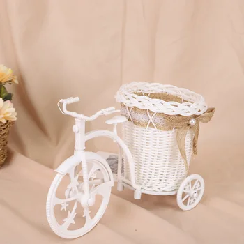 Käsitsi valmistatud Rotangist Lill Bike Vaas Värvikas Roosi Lille Daisy Kunstlikku Lille Pott Kodus Pulm Teenetemärgi Ladustamise Mahuti