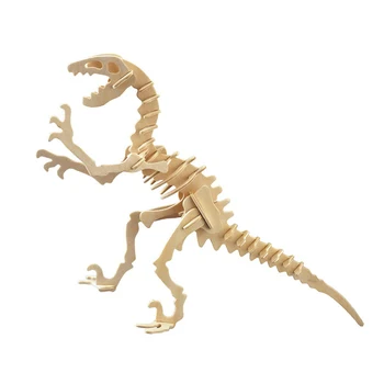 Kõrge kvaliteediga dinosaurus 3D puzzle tahke puidust laste hariduslik mänguasi DIY puidust paigaldamine ja kokkupanek mudel