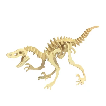Kõrge kvaliteediga dinosaurus 3D puzzle tahke puidust laste hariduslik mänguasi DIY puidust paigaldamine ja kokkupanek mudel