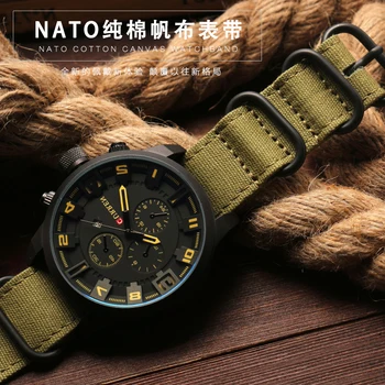 Kõrge tollimaksu kvaliteedi Watchband 20 mm 22 mm 24 mm 26mm Must Armee Roheline SUULU Nato Nailon Lõuend Kangas Kella Rihm Must Hõbedane Pannal