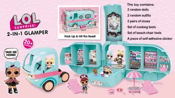L. O. L. Nukud Üllatus Glamper 2-in-1 Mänguasi bussi eemaldatav nukk lol maja anime näitajad mudel tüdruku sünnipäeva kingitus