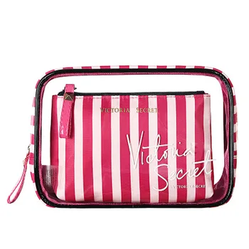 Lady Fashion, kosmeetika sobiks kott PVC-kolme-osaline läbipaistev tuulekindel kosmeetika kott