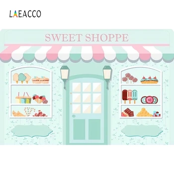 Laeacco Sweet Ice Cream Shoppe Kook, Kommid, Šokolaad, Donut Fotograafia Tausta Beebi Sünnipäeva Foto Taustaga Photocall