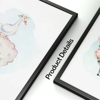 Lammas, Hobune, Part, Kana Lasteaed Seina Art Lõuend Maali Nordic Cartoon Plakatid Ja Pildid Seina Pilte Baby Kids Room Decor
