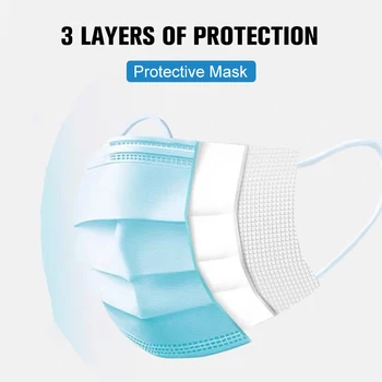 LAOS Ühekordselt näomaskid Mascarillas 3-Kihiline Anti-Tolmu ja Linased Elastne Kõrvaklamber Hingav Kaitsta Filter Tolmukindel Mask