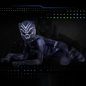 Lapsed Täiskasvanud Black Panther Cosplay Kostüüm Kodusõda Cosplay Superkangelane Halloween Pool Kombekas Väljamõeldud Zentai Mask