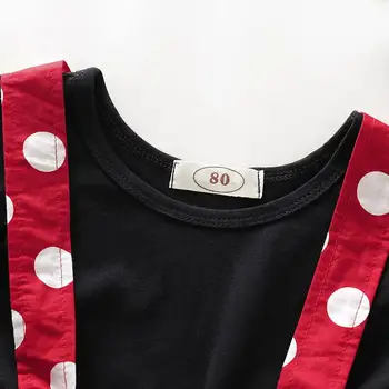 Lapsed Tüdrukute Riided Komplekti 2020. aasta suvel Tüdrukute Riiete Komplekt Solid color sõidavad varruka ülemine + polka dot suspender seelik sobiks 2 tk Ülikond