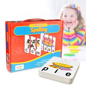 Laste Haridus Mänguasjad Inglise Keele Õigekiri Tähestiku Täht Mängu Kaardid Inglise Sõna Baby Puzzle Lõbus Varase Õppe Tabel Mäng