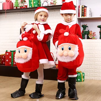 Laste Jõulud riided tüdrukud poisid Jõulud tulemuslikkuse kostüümid täiskasvanud Santa riided sobiks jõulud riided