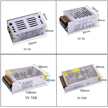 Led Adapter AC110V-220V DC 5V 12V 24V 1/2/3/5/10/15/20/30/50A Lüliti Adapter LED Draiver Toide 5050 LED Valgus