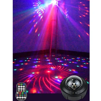 LED laser magic ball lamp lavatuled 90 mustrid Jõulud projektsioon Mini-disko-flash-värvi kaugjuhtimispult uus disain