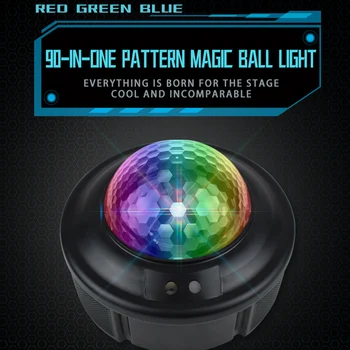 LED laser magic ball lamp lavatuled 90 mustrid Jõulud projektsioon Mini-disko-flash-värvi kaugjuhtimispult uus disain