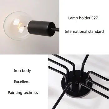 LED-Lühter Valgustusseadmete Läige Led Lamp, Vintage Tööstus-Köök elutuba Must Avize Kaasaegne Plafonnier Öö Lamp