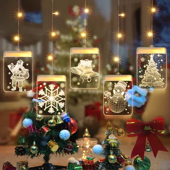 LED Night Light Rippuvad Jõulud Tuled Haldjas Tuled Santa Claus Lamp koos Äraveo Ukse-Akna-Puhkus Kaunistused Väljas