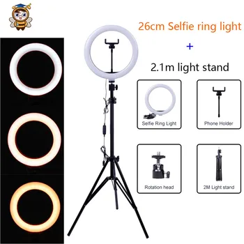 LED Selfie Ringi Valgus Statiivi USB jaoks tik tok youtube ' i Live video rõngas Lamp Rõngasvalgusti kõvadele Seista mobiiltelefoni Stuudio