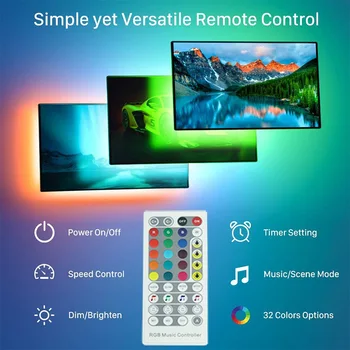 LED TV Backlight 3M LED Valgus 40-60 Tolline TV Music Sync USB Toitega LED Strip Valgustus Kit koos Remote