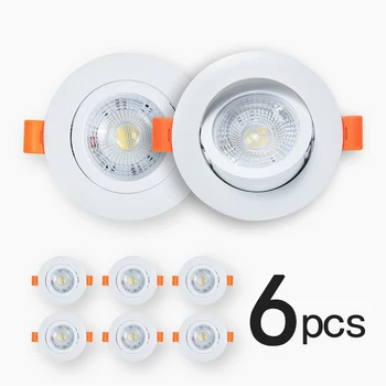LED Valgusti 6 1 Süvistatavad Ring LED Lakke Lamp Nurk Reguleeritav Ring energiasäästlik Valgusti sisevalgustus Soe Valge
