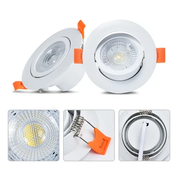 LED Valgusti 6 1 Süvistatavad Ring LED Lakke Lamp Nurk Reguleeritav Ring energiasäästlik Valgusti sisevalgustus Soe Valge