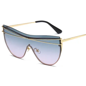Liiga retro kalle päikeseprillid 2019 daamid retro vintage päikeseprillid luksus brändi rimless prillid oculos de sol feminino suur