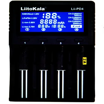 LiitoKala Lii-PD4 LCD Smart 18650 Aku Laadija LCD 21700 20700 18650 18350 26650 22650 14500 NiMH Aku Smart Laadija