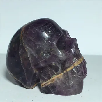 Looduslik cranium fluoriidimaardlat quartz crystal müügiks Kivid kodu kaunistamiseks dekoratiivsed Halloween ja dekoratsioonid, DIY Reiki pealuud