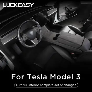 LUCKEASY interior plaaster Tesla Model 3 2017-2020 Pööra karusnaha salongi täielik komplekt uuendata ( HALL）