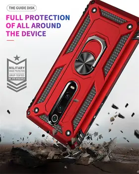 Luksus Armor Magnet Metallist Rõngas Puhul Xiaomi Redmi Märkus 7 8 Pro Põrutuskindel tagakaas Redmi 7A 8A K20 Pro K30 Mi9T Mi9 CC9