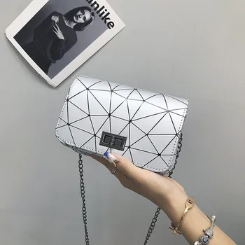 Luksus Brändi Mood Naiste õlakott 2020. Aasta Uus Wild Crack Trükitud Messenger Bag PU Geomeetriline Rhombus Väike Ruut Kott