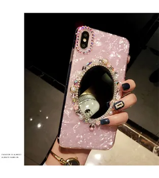 Luksus Teemant Marmor Meik Peegel Telefon Case For iphone 6S 7 8 Plus 11 12 Pro X-XR, XS MAX samsung Galaxy S10 S20 Märkus 8 9