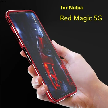 Luksus Ultra Õhuke alumiinium Kaitseraud puhul ZTE Nubia Punane Magic 5S Punane Magic5S Juhul 6.65-tolli + 2 Kile (1 Front +1 Taga)