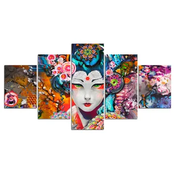 Lõuend Maali Pilte Kodu Kaunistamiseks 5 Tk Jaapani Näitlejanna Kaasaegne Lille Trükitud Plakat Eest Elutuba Hot Müük Wall Art