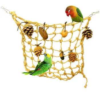 Macaw Kakaduud Mänguasi Bird Mänguasi Pähkel Hammustada Mänguasi Kummaline Lõbus Ronida Net Seagrass Mini Tegevuse Seina Värvikas Tuhnimise Mänguasjad #gh