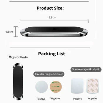 Magnet Auto Telefoni Hoidik Armatuurlaual Mini Riba Kuju Seista iPhone Samsung Xiaomi Metallist Magnetiga GPS Car Mount Seina