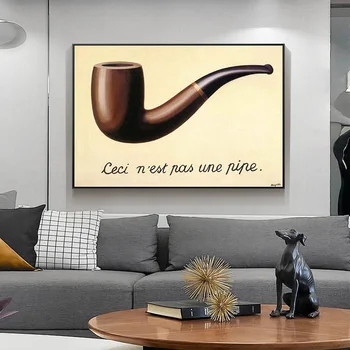 Magritte ' i Kuulsamaid Maali See Ei ole piip Lõuend Seina Maali Kunst elutuba Home Decor (raamita)