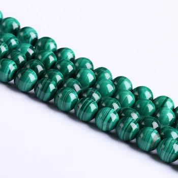 Malahhiit roheline Helmed, 4 mm 6 mm 8 mm 10 mm 12 mm Looduslik Pärl Kivist Lihvitud Sile Ring Helmed Ehete Tegemise DIY Bracelets
