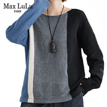 Max LuLu Winter Fashion Korea Stiilis Daamid Kujunduse Silmkoelised Pulloverid Rull -, Naiste O Kaela Kampsunid Triibulised Kampsunid Vabaaja Soojad Kudumid