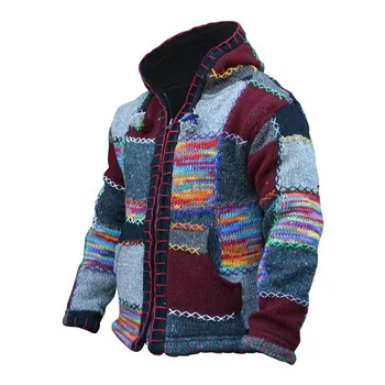 Meeste Lukuga Kapuutsiga Segast Kudumid Sügis Fashion Kootud Kampsun Sweatercoat Vabaaja Mantel Casaco Masculina