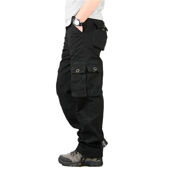 Meeste Puuvillased Cargo Püksid Vabaaja Pikad Püksid Uued 2019 Plus Multi Pocket Pantalon Homme Meeste Mood Sõjalise Tactical Püksid Meeste