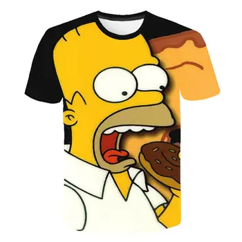 Meeste T-Särk Naljakas Homer Simpson Ja tema Poeg 3D Trükitud lühikesed Püksid Varrukas T-särk Mood Vabaaja Tops & Tees Brändi Unisex Riided