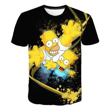 Meeste T-Särk Naljakas Homer Simpson Ja tema Poeg 3D Trükitud lühikesed Püksid Varrukas T-särk Mood Vabaaja Tops & Tees Brändi Unisex Riided