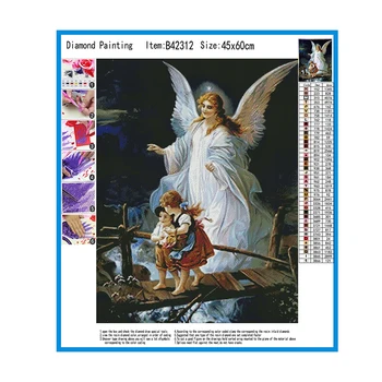 MEIAN Diamond Maali Tikandid Cross-Stitch Religioon Angel Baby Girl Mosaiik Full Ring/Ruut Puurida Kive Home Decor