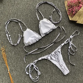 Melphieer Madu Brasiilia Bikiinid Sidemega Bikinis Set Thong Supelrõivad Naiste Ujumistrikoo Naine Beachwear 2019 Monokini Trikoo